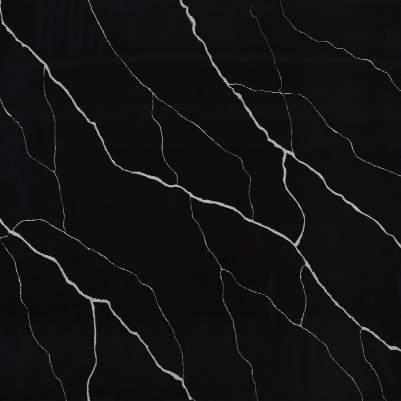 Polished Midnight Line Quartz surface detail countertop