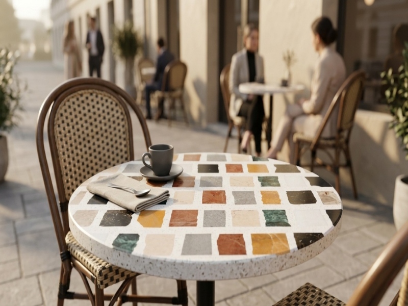 مشروع بلاط مركب من الترازو والرخام | أسطح بتصميمات مميزة من شركة أولي ستون