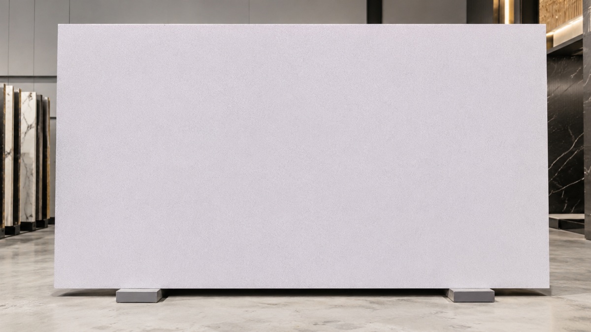 Huaishan White Artificial Marble Flooring with soft white base and fine speckled texture