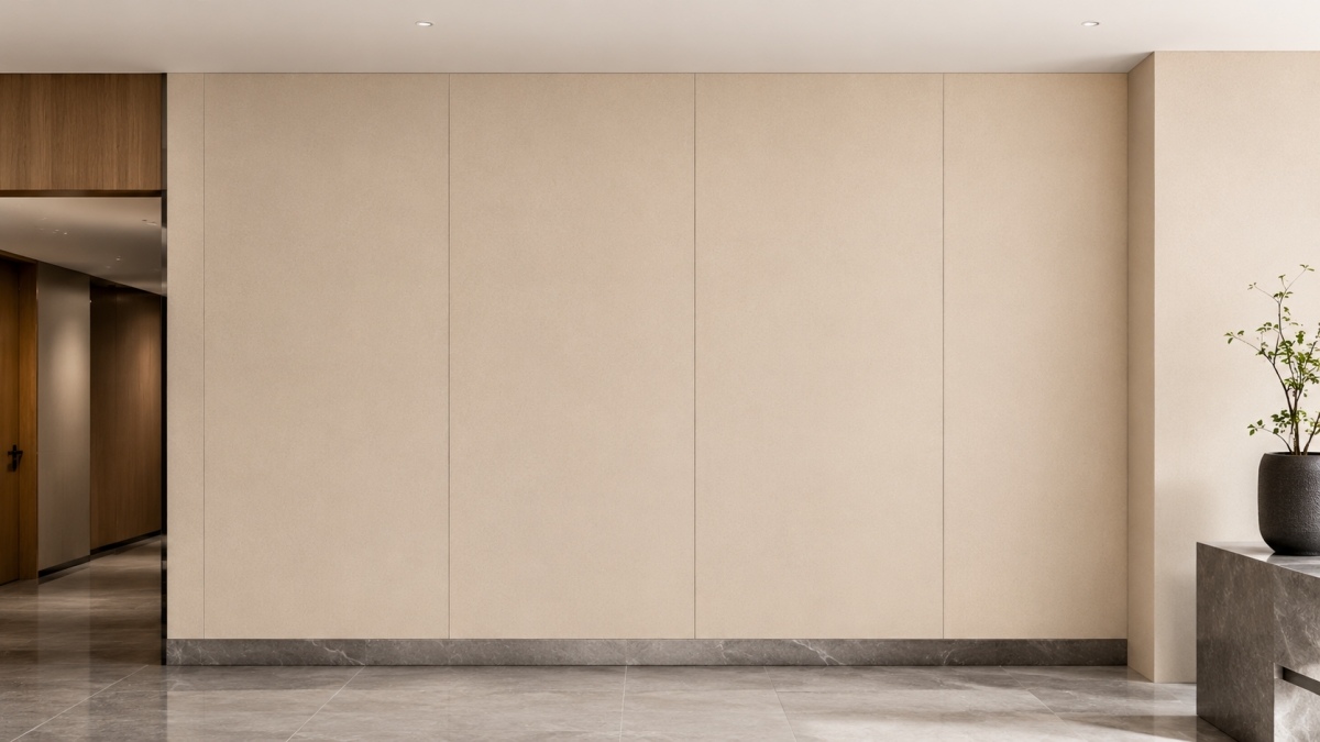 Beige artificial marble wall panel application in modern interior