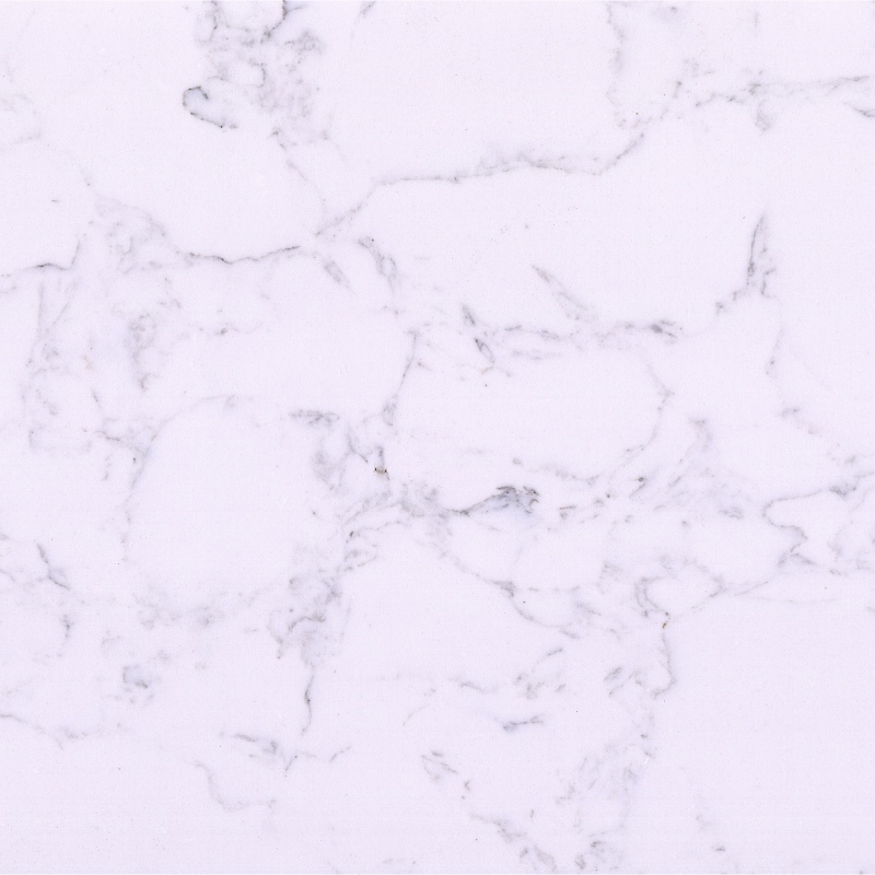 Big Flower White Artificial Marble slab with soft grey Arabescato-style veining