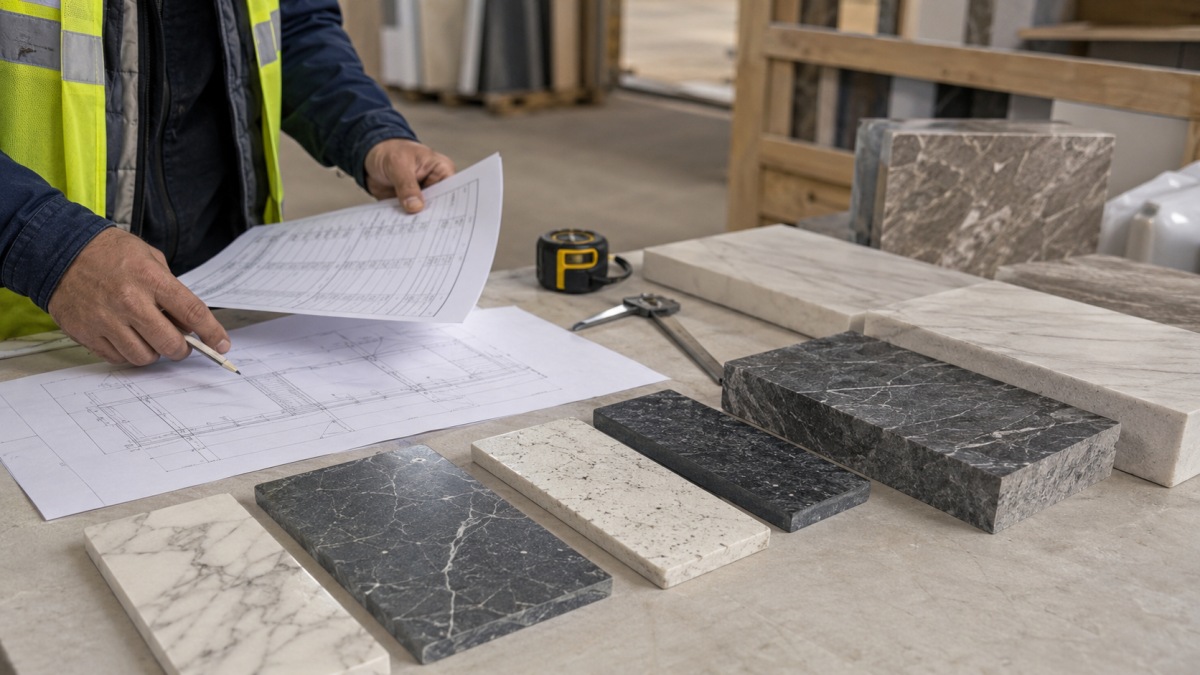 Stone project documents and samples reviewed at site before installation