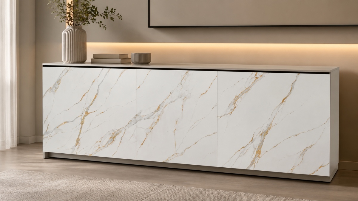 Cut-to-size printed artificial stone panels for interior decoration