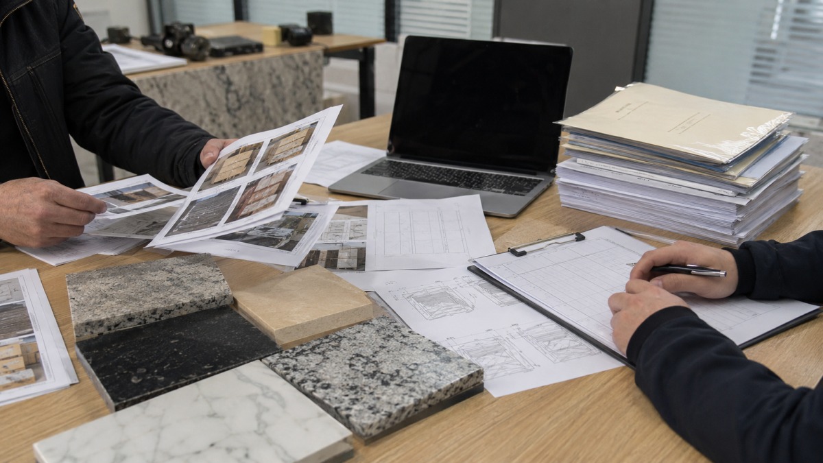 Pre-shipment stone photos reviewed before container loading