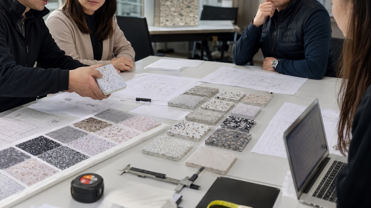 terrazzo-cut-to-size-drawing-size-list-check Terrazzo cut-to-size drawings and size list checked before fabrication