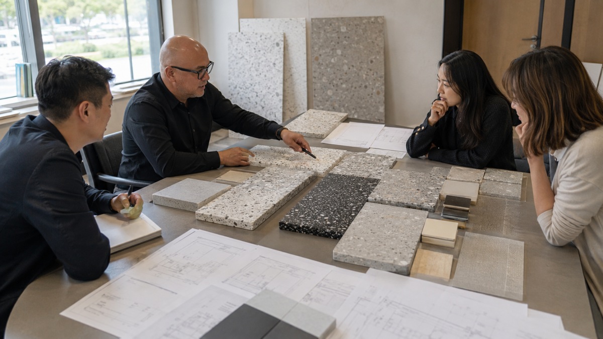 Terrazzo material approval sample discussion before RFQ