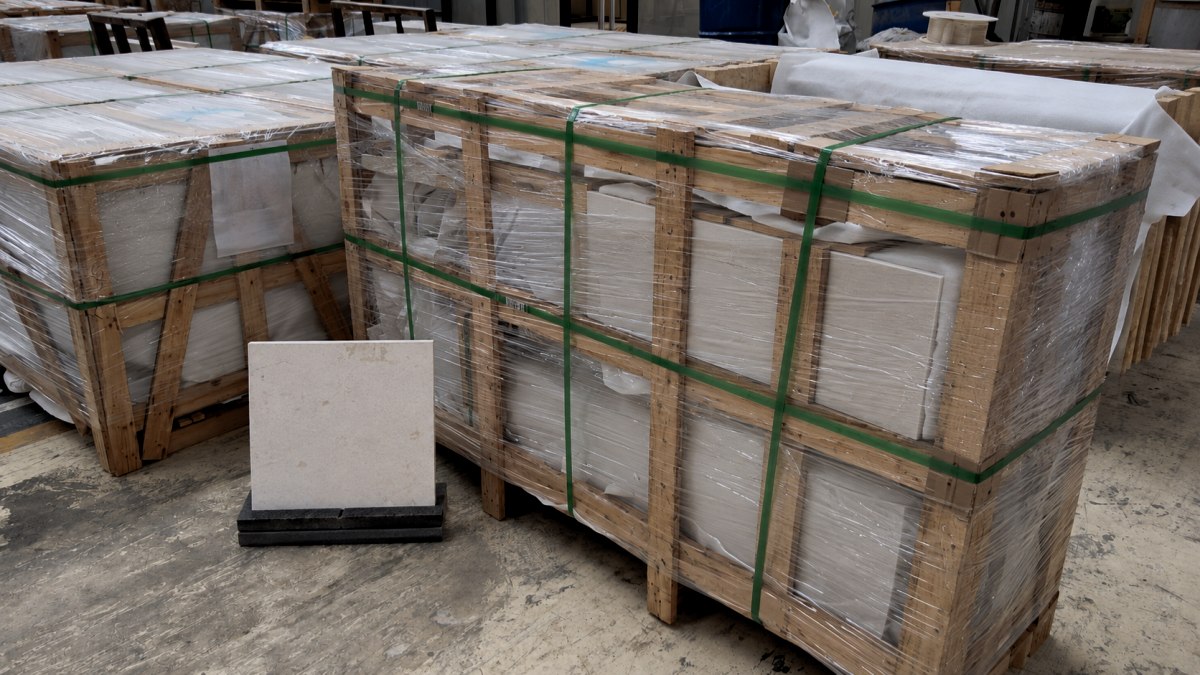 Actual stone sample approval and export packing evidence