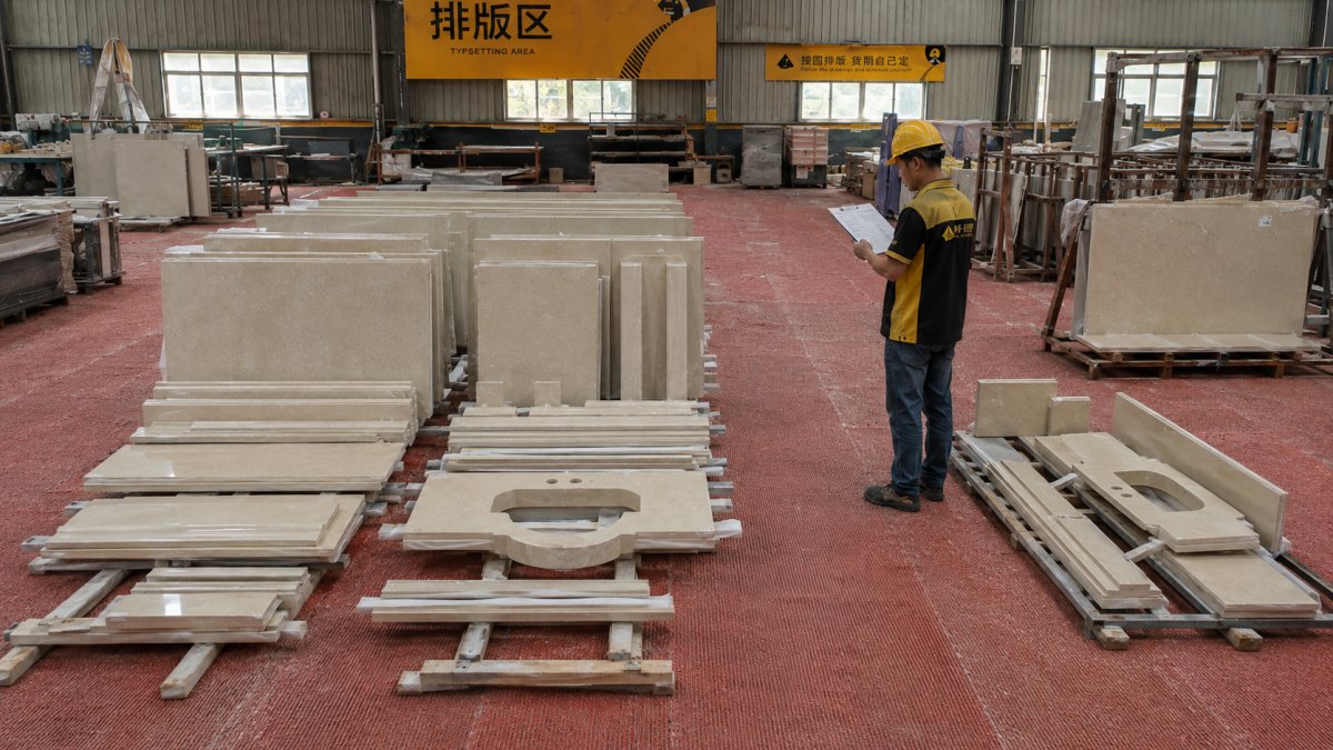 Spare cut-to-size stone pieces reserved with the main hotel project production batch